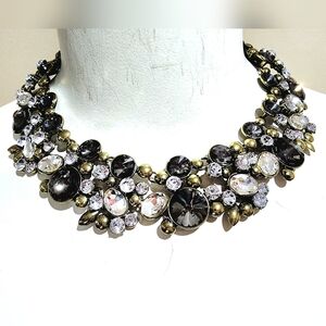 NWT One Wink Chunky Jeweled And Beaded Collar Statement Necklace